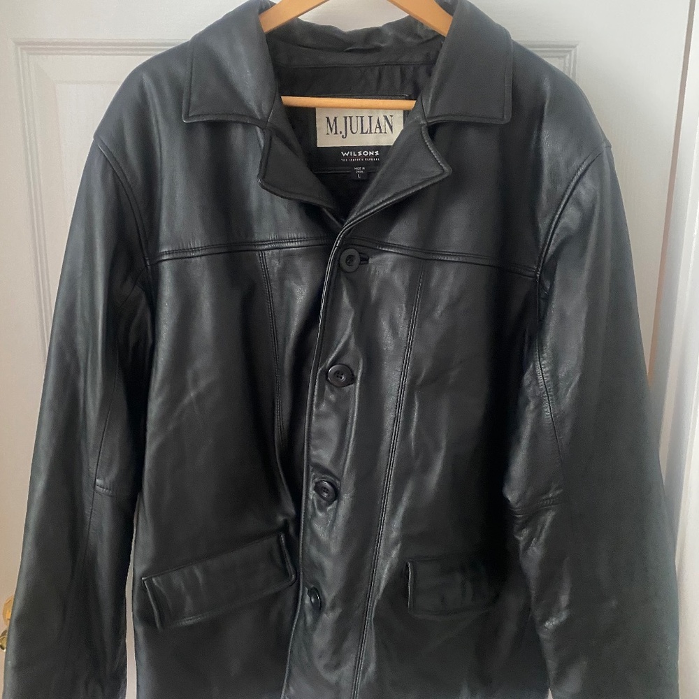 Wilson's Leather Bomber Jacket - Large - Black - Pristine Condition